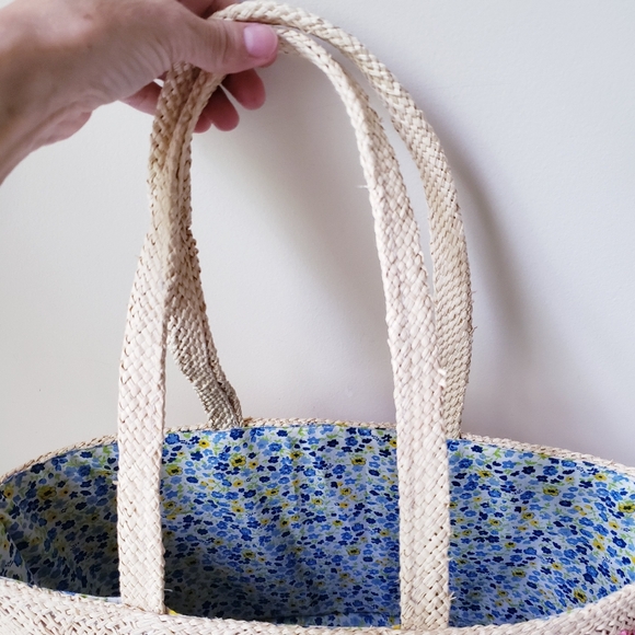 Vintage Pink Floral Wicker Bag - Picture 11 of 12